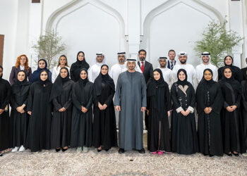 The President Welcomes Teams from the UAE Pavilion at the 2023 International Horticultural Expo in Doha.