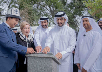 Sultan Bin Ahmed lays the Foundation Stone for Two Kyrgyz rojects