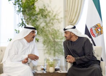 Umm Al Quwain's Ruler is Received by the UAE president