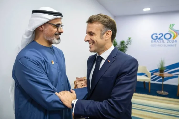 At the G20 Meeting in Brazil, Sheikh Khaled Bin Mohamed Meets Sisi and Macron.