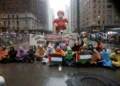 Pro-Palestinian Demonstrators Detained During the Thanksgiving Parade in New York