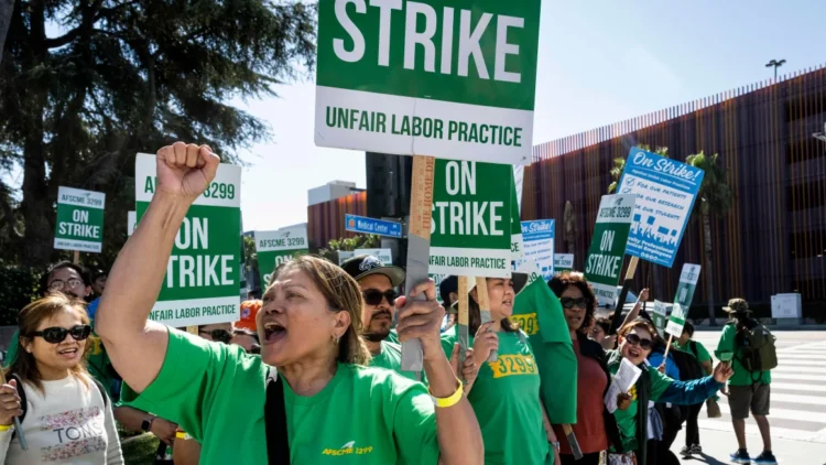 Workers at the University of California go on Strike in Protest of Unfair Bargaining Practices, Numbering in the Thousands