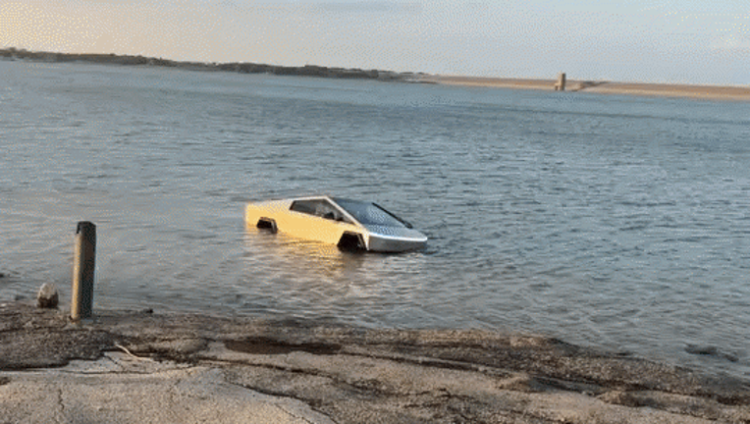 Police Said a Tesla Cybertruck Driver was Detained after Using Wade Mode” While Driving into a Lake